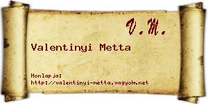 Valentinyi Metta névjegykártya